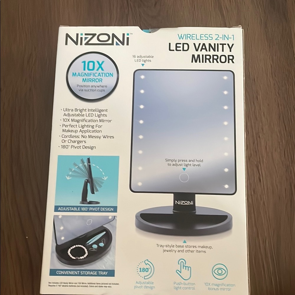 NIZONI Wireless 2-IN-1 Led Vanity Mirror NWT